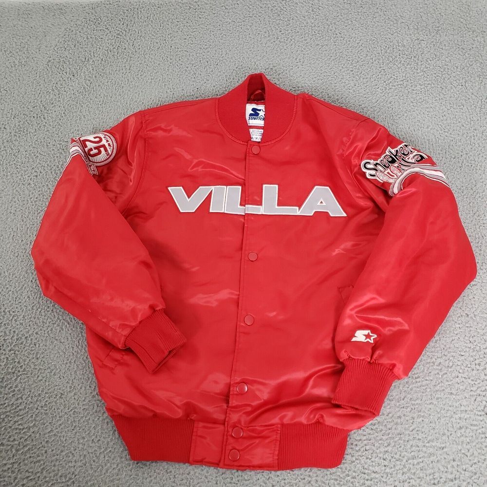 VINTAGE Sneaker Villa Jacket Mens Medium DTLR Starter Satin Bomber Varsity Logo
